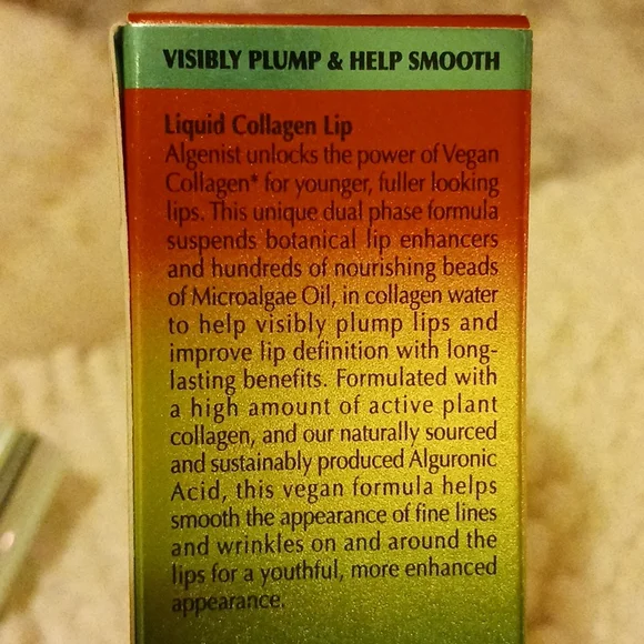 *SEALED* Algenist Genius Liquid Collagen Lip Treatment Lipbalm Gloss Serum Vegan - Picture 6 of 9
